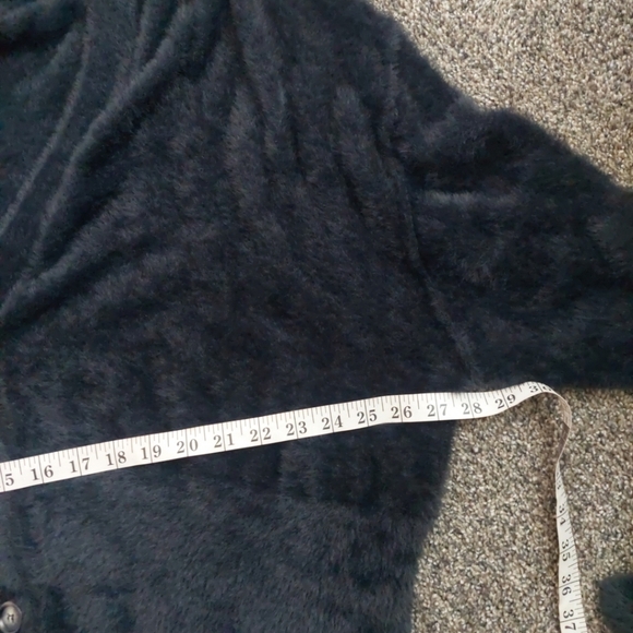 Free People One SO SOFT Found My Friend fuzzy Cardigan Oversized Black XL-1X - Picture 9 of 10